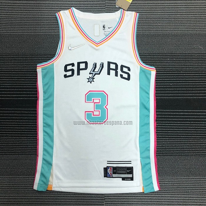 Camiseta San Antonio Spurs Keldon Johnson NO 3 Ciudad 2021-22 Blanco